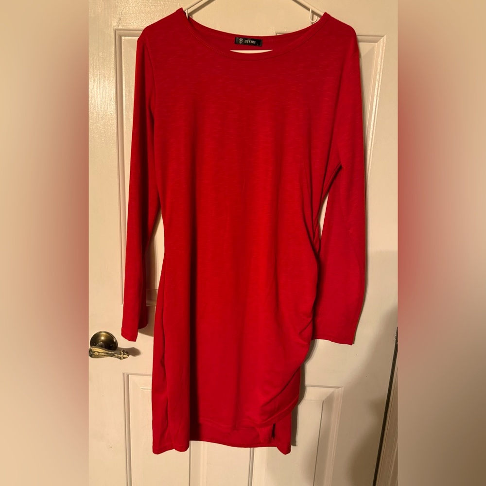 BTFBM fitted bodycon red mini dress size Large